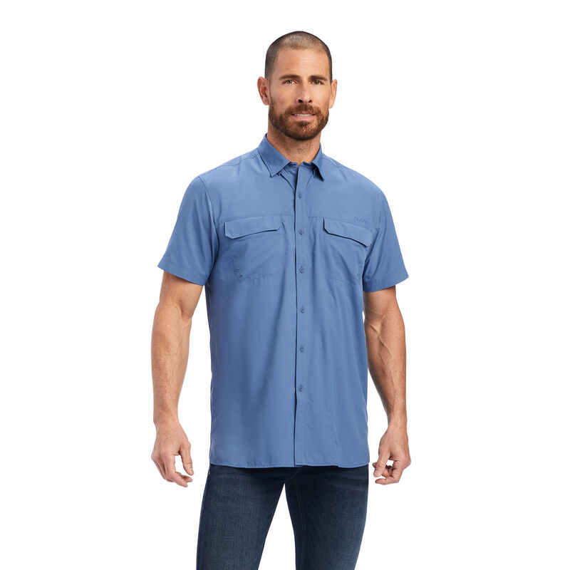 Camisas Ariat Venttek Outbound Fitted Azules Hombre - Chile 029-VHSMCA